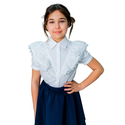 Блузка школьная для девочки Deloras C64219S белая 1